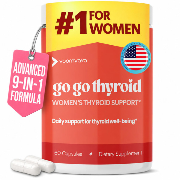 VoomVaya Thyroid Support for Women with Iodine & Selenium - Go Go Thyroid