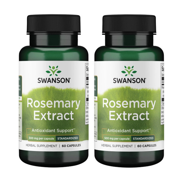 Swanson Rosemary Extract - Standardized 500 mg 60 Caps (2 Pack)