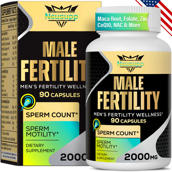 Neusupp Fertility Supplements for Men Sperm Count & Motility - 90 Capsules