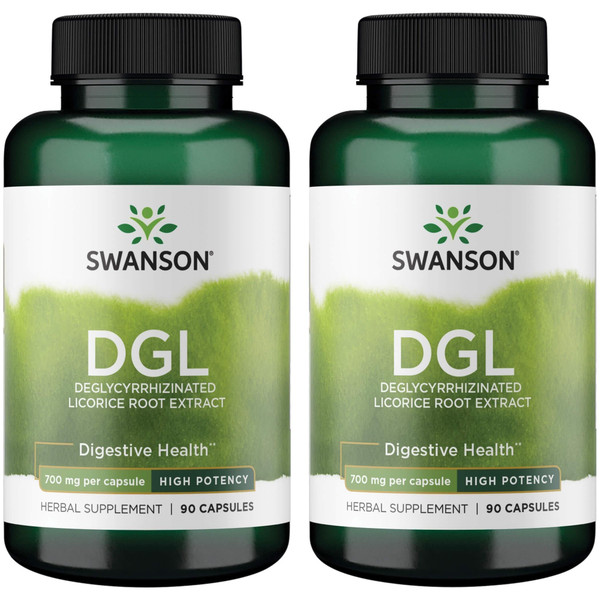 Swanson High Potency DGL (Licorice) (90 Capsules, 2 Pack)