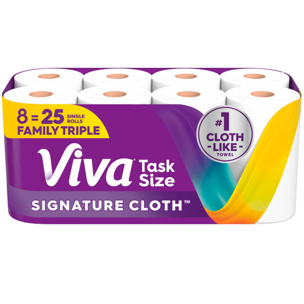 Viva Signature Cloth Paper Towels, 8 Family Triple, 141 Sheets per Roll