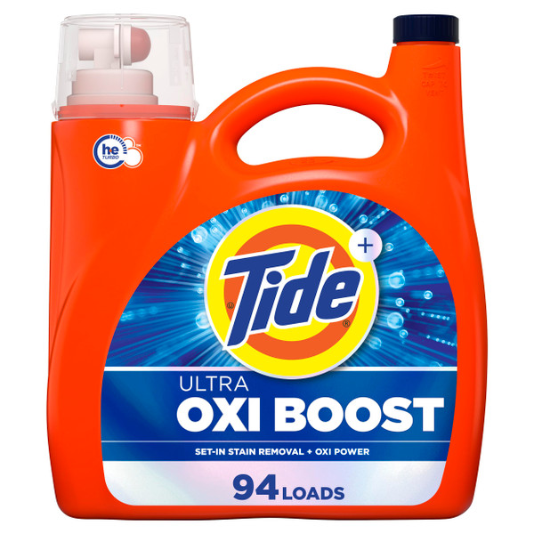 Tide Ultra Oxi Boost Liquid Laundry Detergent, 132 fl oz, 94 Loads, Advanced Stain Remover, Laundry Detergent Liquid with Extra Oxi Power