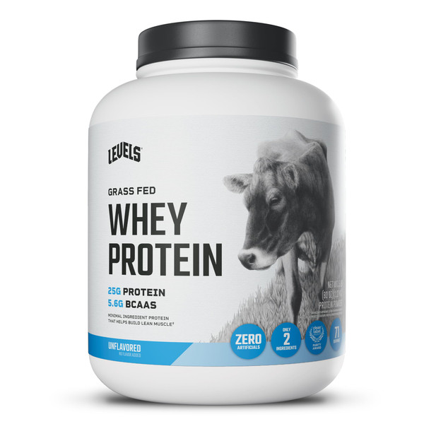 Levels Whey Protein Powder, No Artificial Ingredients, Unflavored, 5LB