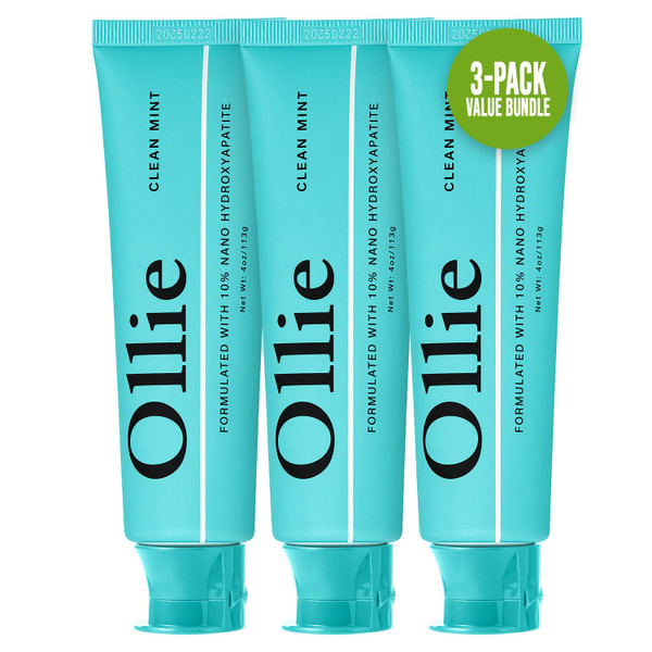 Ollie Fluoride Free 10% Nano Hydroxyapatite Toothpaste, Clean Mint, 4oz