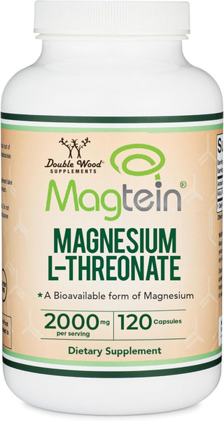 Magnesium L-Threonate 2,000mg Magtein, Natural Sleep Support, 120 Capsules
