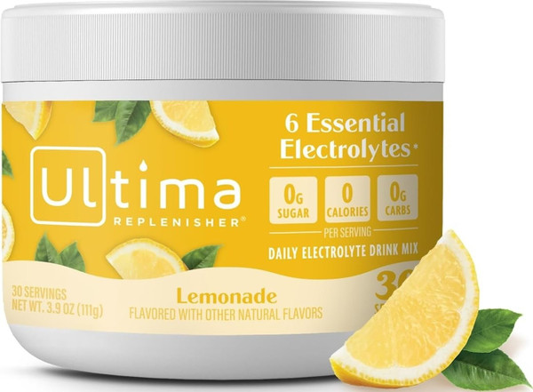 Ultima Replenisher Lemonade Electrolytes Powder, 30-Serving Canister