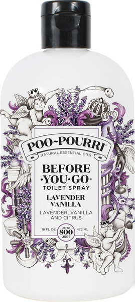 Poo-Pourri Before-You-Go Toilet Spray Refill, Lavender Vanilla,16 Fl Oz, Up to 800 Uses, Bathroom Odor Deodorizer with Essential Oils for Home or Work, Lavender, Vanilla and Citrus Scent
