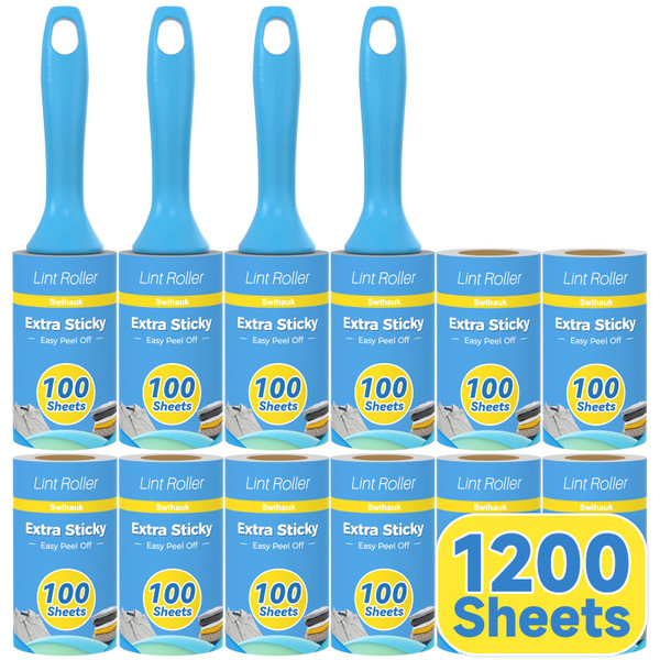 Swihauk 1200 Sheets Extra Sticky Lint Rollers for Pet Hair