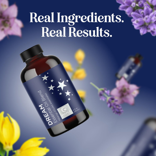 Sleep Essential Oil Blend for Diffuser - Dream Essential Oils for Diffusers Aromatherapy and Relaxation with Clary Sage Ylang-Ylang Roman Chamomile and Lavender for Sleep Time Support (4 Fl Oz)