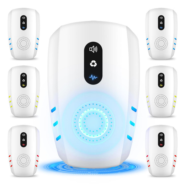 2026 Upgraded Ultrasonic Indoor Pest Repeller, 3-Mode Pest Control, 6 Pack