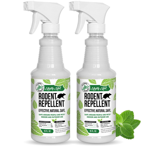 Mighty Mint Peppermint Oil Rodent Repellent Spray, 16 oz, Pack of 2
