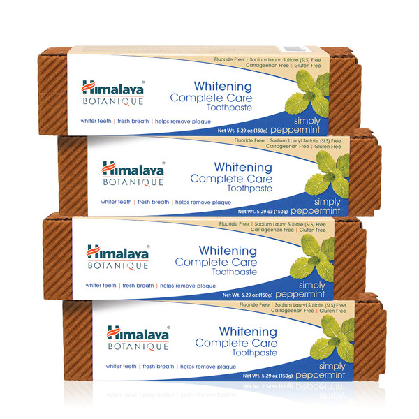 Himalaya Botanique Whitening Complete CareToothpaste,Peppermint, 4 Pack