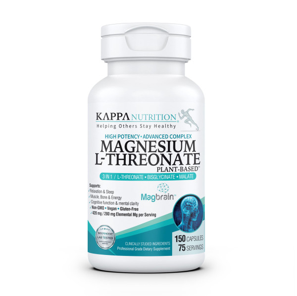 Magnesium L-Threonate Plant-Based 3 in 1 Powered by Magbrain® Magnesium L-Threonate Plant-Based | Magnesium Bisglycinate & Magnesium Malate | Up to 420 mg Elemental Magnesium | 150 Vegan Capsules.