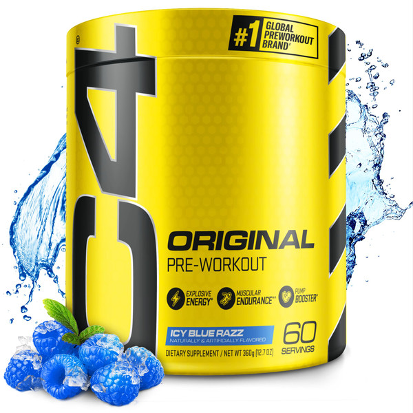 C4 Original Pre Workout with 150mg Caffeine, ICY Blue Razz, 60 Servings