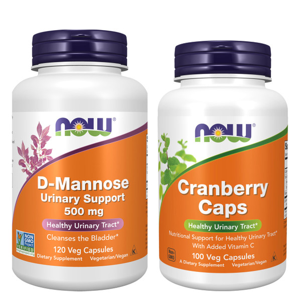 Now Foods Urinary Tract Health Bundle* - D-Mannose + Cranberry Supplements