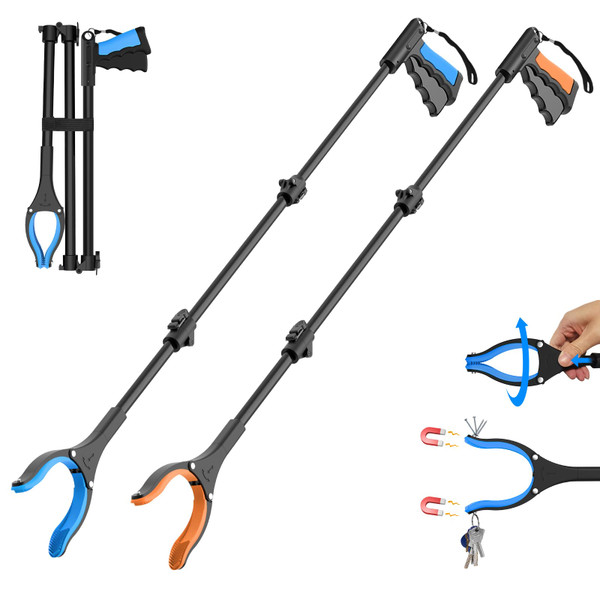 rewkcy 52 Inch Extra Long Grabber Reacher Tool, 2 Pack for Seniors