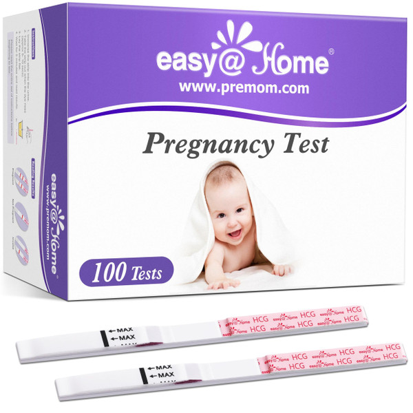 easy@Home 100 Pack Pregnancy Test Strips: Early Detection hCG Test Kit