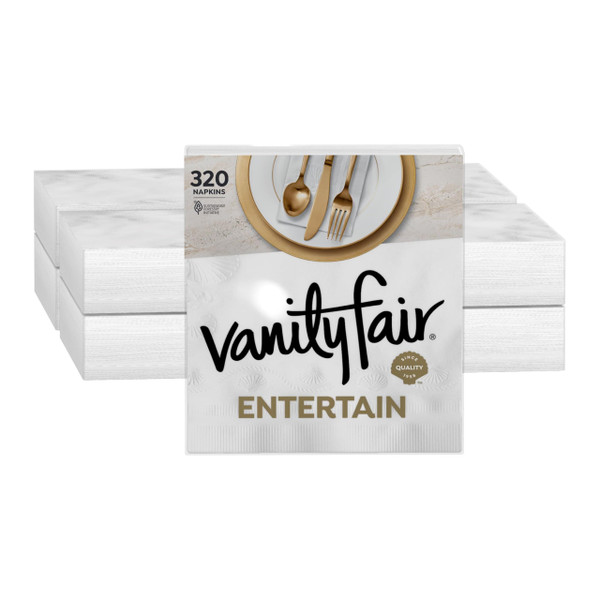 Vanity Fair Entertain Paper Napkins, 40 Count (Pack of 8), Disposable Napkins Made For Entertaining And Events