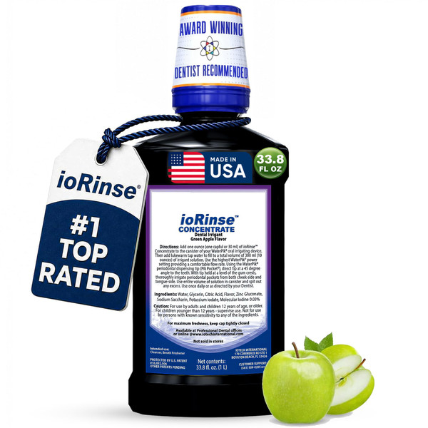 ioRinse Dental Irrigant with Molecular Iodine for Waterpik, Water Flossers