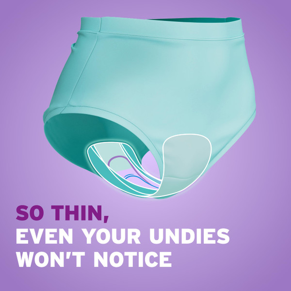 Poise Ultra Thin Incontinence & Postpartum Pads for Bladder Leaks, 6 Drop Ultimate Absorbency, Long Length, 120 Count (Packaging May Vary)