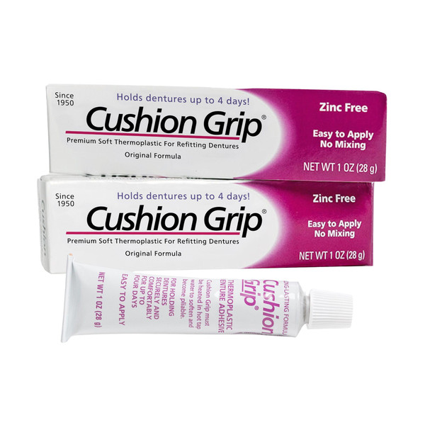 Cushion Grip Thermoplastic Denture Adhesive - Refits & Tightens Dentures
