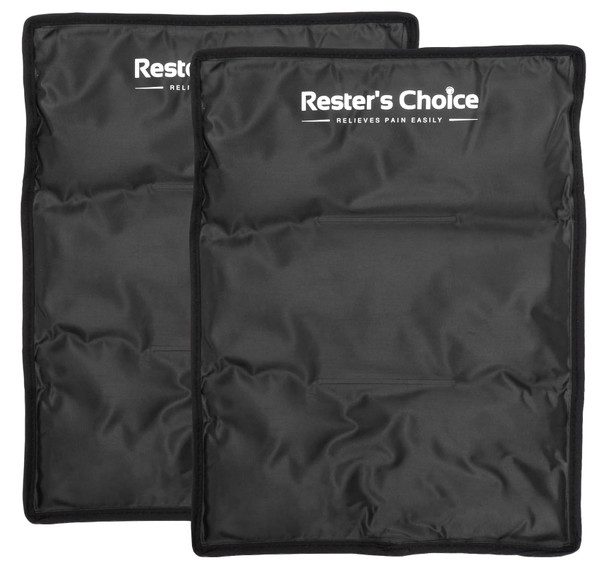 2 Pack Large Ice Packs for Injuries | 11" x 14.5" | Hot & Cold Pack | Reusable Gel Pack, Durable Construction, & Flexible When Frozen (Black, 11x14.5 Inch (Pack of 2))
