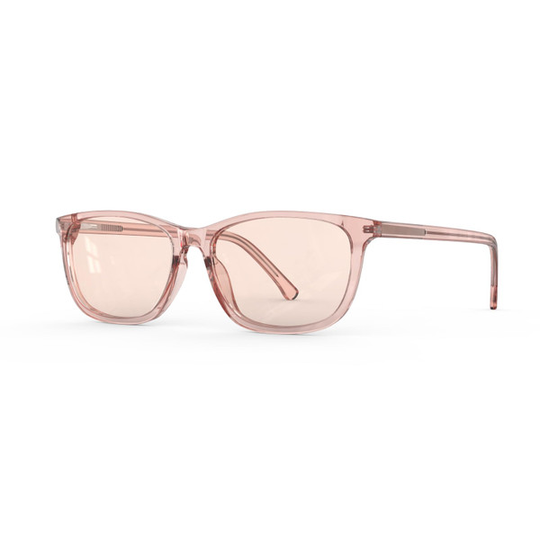 Bloomoak Rose Migraine Glasses,FL-Flex Light Sensitivity Relief Tinted Glasses for Indoor Fluorescent Glare/Women (Migraine glasses, Light Rose Coral - Transparent Petal Pink Frame(Light · Indoor))