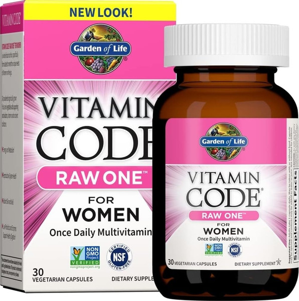 Garden of Life Multivitamin for Women, Vitamin Code Raw One for Women, Once Daily Women's Multi - 30 Capsules, One a Day Vitamins Whole Food Iron, Probiotics for Womens Health, Gluten Free Vegetarian
