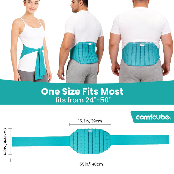 Comfcube Ice Pack for Back Pain Relief, 2 Hours Long Lasting Cold Reusable Lower Back Ice Wrap, FSA Eligible, Flexible Cold Pack for Lower Lumbar Pain, Sciatica, Herniated Disc, Surgery Recovery