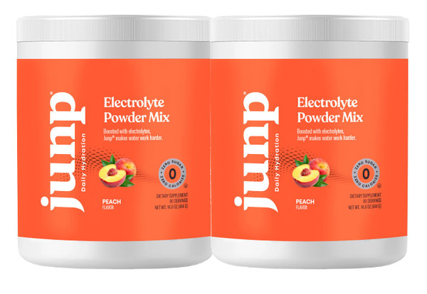 JUNP Electrolytes Powder No Sugar No Carbs – Orchard Fresh Juicy Peach Drink Mix - Potassium & Salt Electrolyte Hydration Powder Zero Calorie Sugar Free Electrolyte Powder, Keto Friendly, 180 Servings