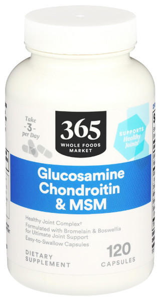 365 by Whole Foods Market, Glucosamine Chondroitin and MMS, 120 Capsules
