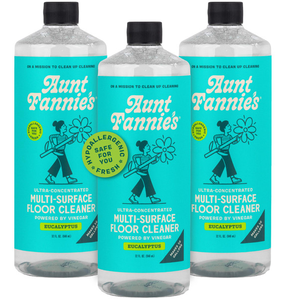 Aunt Fannie's Ultra Concentrated Vinegar Floor Cleaner, Eucalyptus, 3 Pack