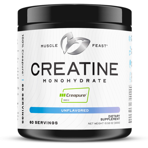 Muscle Feast Creapure Creatine Monohydrate Powder, Unflavored (300g)