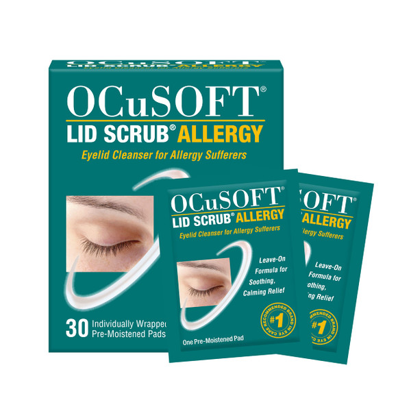 OCuSOFT Lid Scrub Allergy Eyelid Cleanser, Pre-Moistened Pads, 30 Count