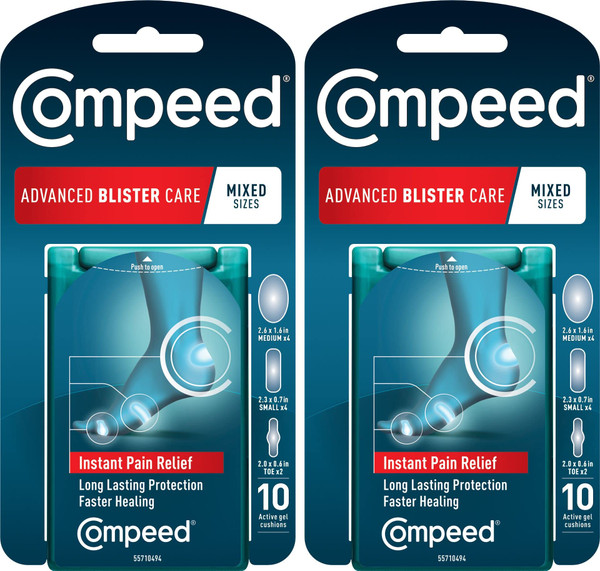 Compeed Advanced Blister Care Pads, Mixed Sizes, 10 Ct (2 Packs)