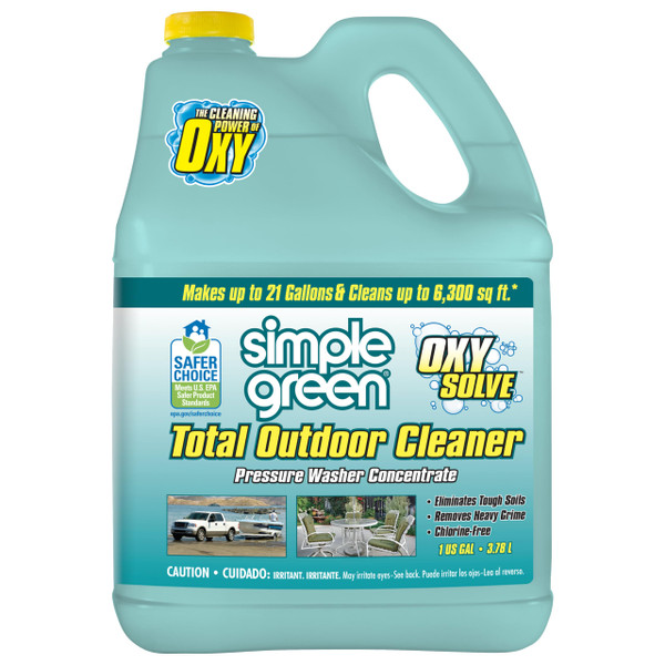 Simple Green Oxy Solve Total Outdoor Cleaner Concentrate, Pressure Washer & Manual Use, EPA Safer Choice Certified, Peroxide Cleaner for Wood, Concrete, Vinyl & More