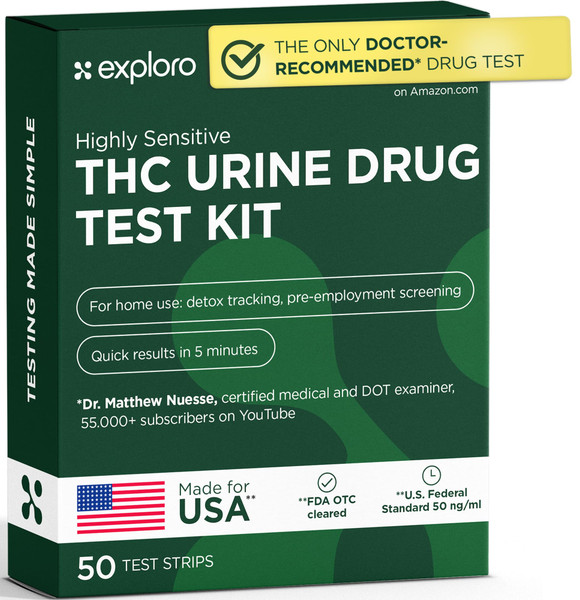 Exploro THC Urine Test - 50 Pack - Bulk Marijuana Screen