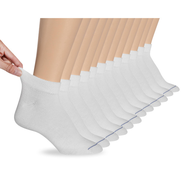 Dr. Scholl's Women's Diabetes & Circulator - 4 & 12 Pair Packs Non-binding Comfort And Moisture Management Socks, Low Cut, White, 8-12