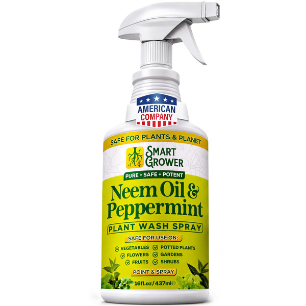 Neem Oil Plant Spray with Peppermint Oil, Indoor & Outdoor Plants, 16 oz