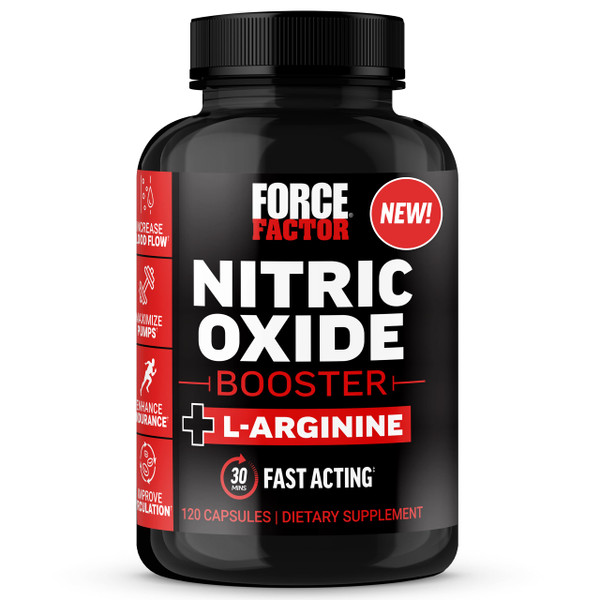Force Factor Nitric Oxide Booster, Fast-Acting Formula with L-Arginine