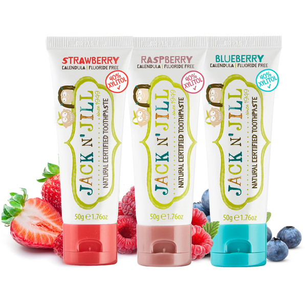 Jack N Jill Natural Toothpaste, 1.76 oz (Variety Pack of 3)