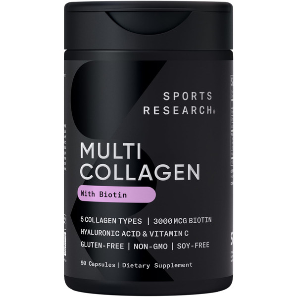 Sports Research® Collagen Peptides w/Biotin & Hyaluronic Acid, 90 Count