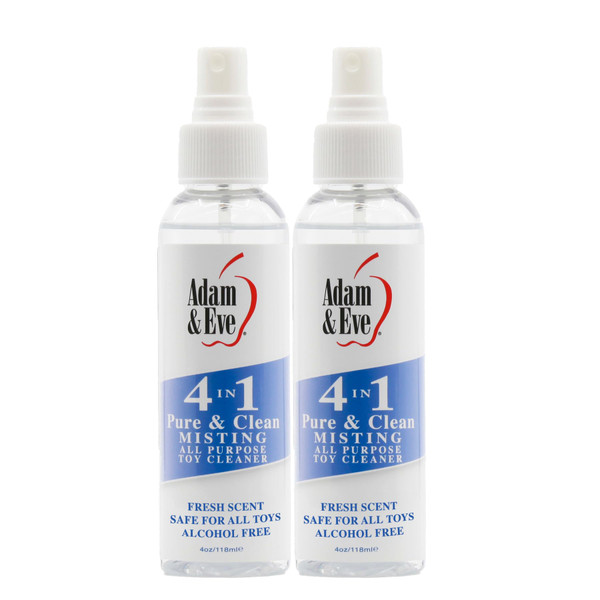 Adam & Eve Sex Toy Cleaner Spray, 4 in 1 Fresh Scent Formula, 4 oz, 2-Pack