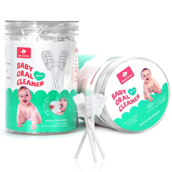 dearlomum 96PCS Baby Tongue Cleaner, Newborn Toothbrush Bulk Pack