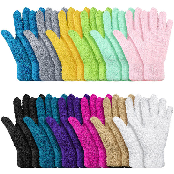 Patelai 12 Pairs Microfiber Dusting Gloves for Plants Leaf, Medium