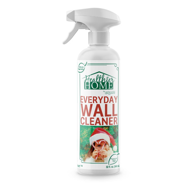 CHOMP! Painted Wall Cleaner Spray, Multipurpose for Walls, Ceilings, and Baseboards, Removes Dirt, Dust, Odor, Stains, Healthier Home 5-Minute CleanWalls 4-in-1, 32 Ounces (Peppermint Candy Cane)