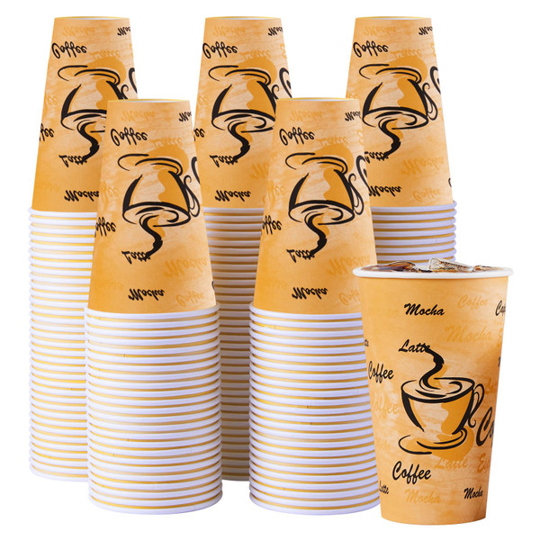 Lamosi 180 Pack 16 oz Coffee Cups, Disposable Paper Cups No Lids