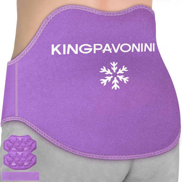 KingPavonini Extra Large Ice Pack for Back Pain Relief, 2 Gel Packs, Purple