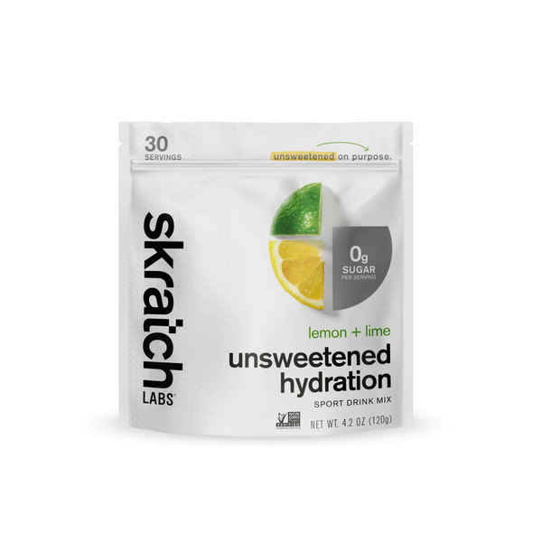 Skratch Labs Unsweetened Hydration Sport Drink Mix, Lemon Lime, 30 Servings