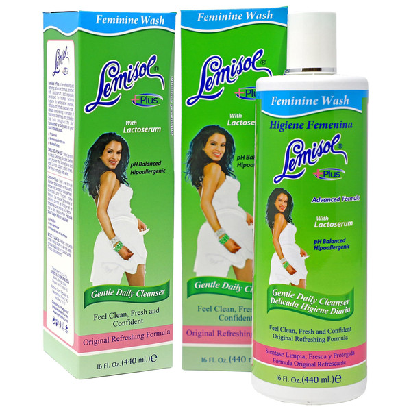 Lemisol Plus Feminine Wash, Daily Cleanser, Hypoallergenic, 16 FL Oz Bottles (Pack of 2)
